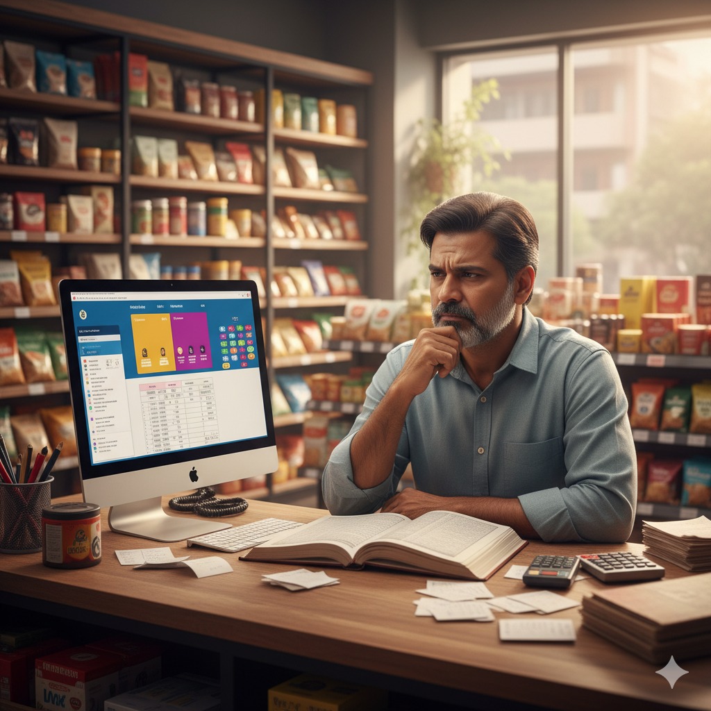 Frustrated person with paperwork